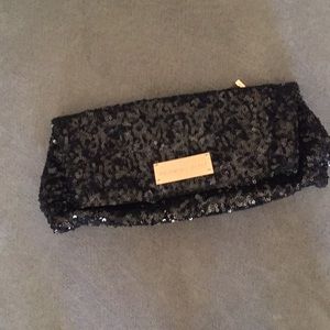 Black sequined clutch